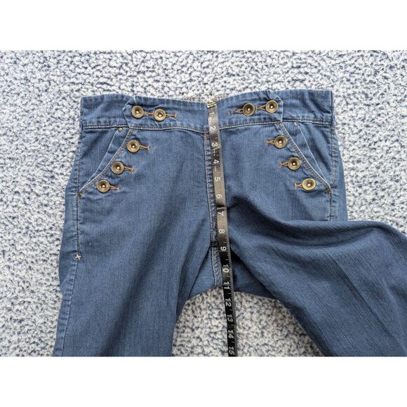 Anthropologie Stephenson Denim Finery Wide Leg Capris Size 28 Boho Y2K Blue - Picture 11 of 12